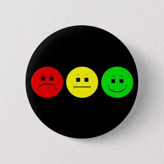Moody Stoplight Trio Pinback Button (Front)