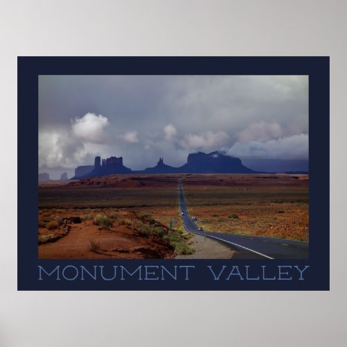 Moody Storm Above Monument Valley Poster
