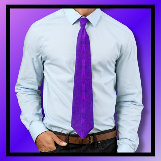 Moody Swirl Pattern Purple  Neck Tie (Creator Uploaded)