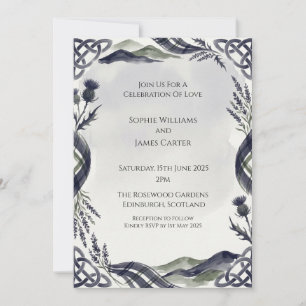 Moody Thistle Wedding Invitation