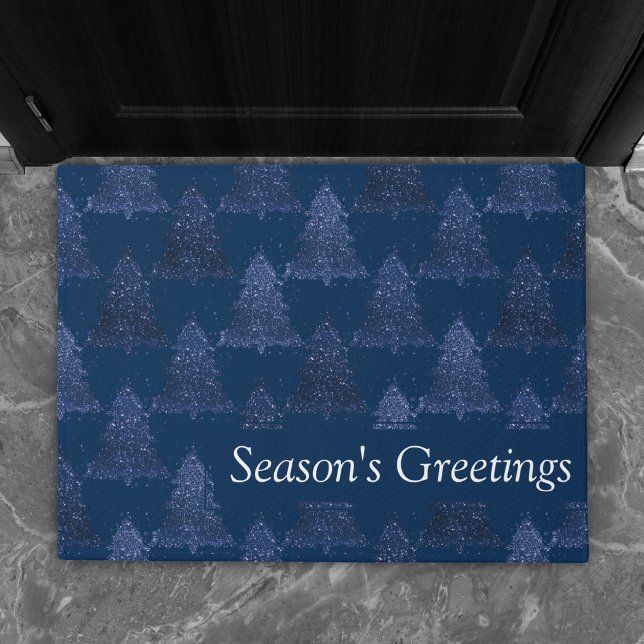 Moody Tree Pattern | Classy Dark Navy Blue Custom Doormat (Creator Uploaded)