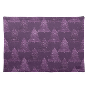 Moody Tree Pattern Deep Plum Purple Christmas Cloth Placemat