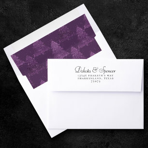 Moody Tree Pattern   Deep Plum Purple Christmas Envelope Liner