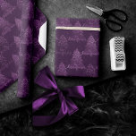 Moody Tree Pattern | Deep Plum Purple Christmas Wrapping Paper<br><div class="desc">Tis the season for rich creative, artsy custom color! Modern, dark, and moody patterned holiday design with a fun festive jewel tone palette features a whimsical sparkly Christmas trees with a frisky paint splatter enhanced with faux metallic glitter along with a matching low profile solid background. For other colors or...</div>