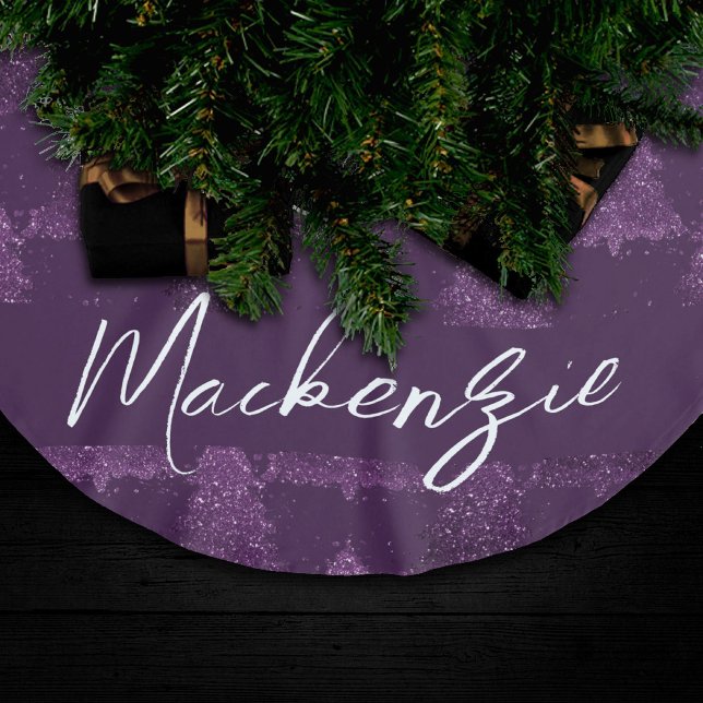 Moody Tree Pattern | Deep Plum Purple Custom Brushed Polyester Tree Skirt (Creator Uploaded)