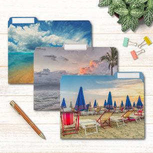 Moody Tropical Beach Paradise Photos File Folder