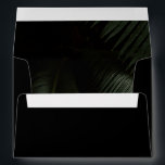 Moody Tropics Wedding Black Envelope<br><div class="desc">Moody Tropics Envelope. Dark tropical palm fronds photography inside lining. Features,  return address on back flap.</div>