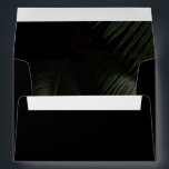 Moody Tropics Wedding Black Envelope<br><div class="desc">Moody Tropics Envelope. Dark tropical palm fronds photography inside lining. Features,  return address on back flap.</div>