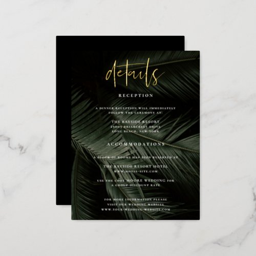 Moody Tropics Wedding Details Enclosure Card
