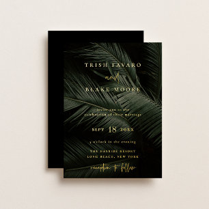 Moody Tropics Wedding Foil Invitation