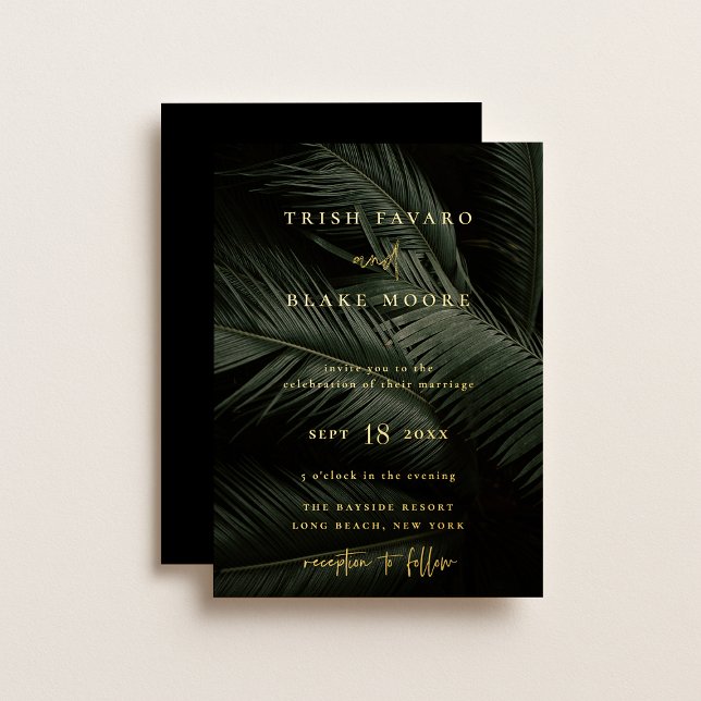 Moody Tropics Wedding Foil Invitation (Creator Uploaded)