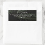 Moody Tropics Wedding Guest Welcome Bag Rectangular Sticker<br><div class="desc">Moody tropics,  wedding guest welcome bag label. Dark tropical palm leaves photography. Template provides lines for your message,  names and event date.</div>