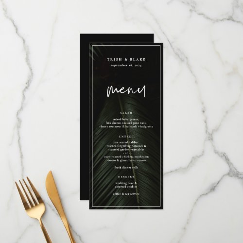 Moody Tropics Wedding Menu