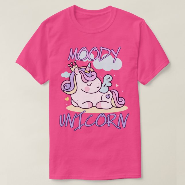 Moody unicorn Cute little unicorn resting that you T-Shirt (Design Front)