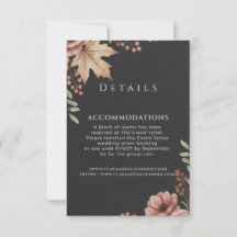 Moody Vintage Floral Dark Wedding Details Card