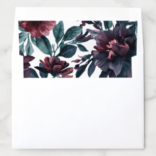 Moody Watercolor Botanical Blooms Floral Envelope Liner