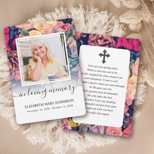 Moody Watercolor Sympathy Funeral Prayer Card (Creator Uploaded)