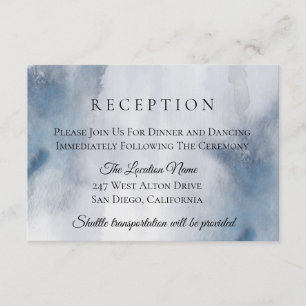 Moody Watercolor Wash Wedding Reception Invitation