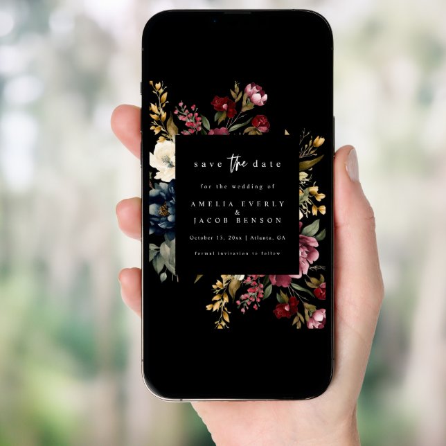 Moody Wedding Save The Date Stationery Invitation (Front Digital)
