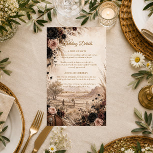 Moody Western Floral Wedding Enclosure Card