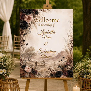 Moody Western Floral Wedding Foam Board