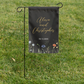 Moody Wildflower Boho Botanical Garden Flag