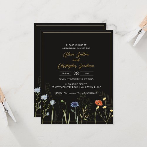 Moody Wildflower Boho Botanical Rehearsal Dinner