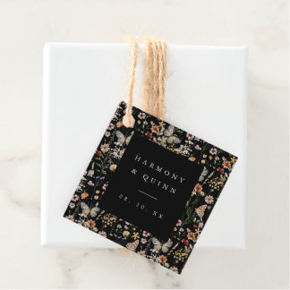 Moody Wildflower Butterfly Wedding Favor Tags