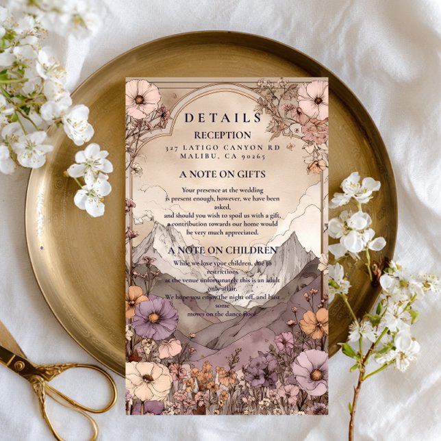 Moody Wildflower Mountain Wedding Enclosure Card (Creator Uploaded)