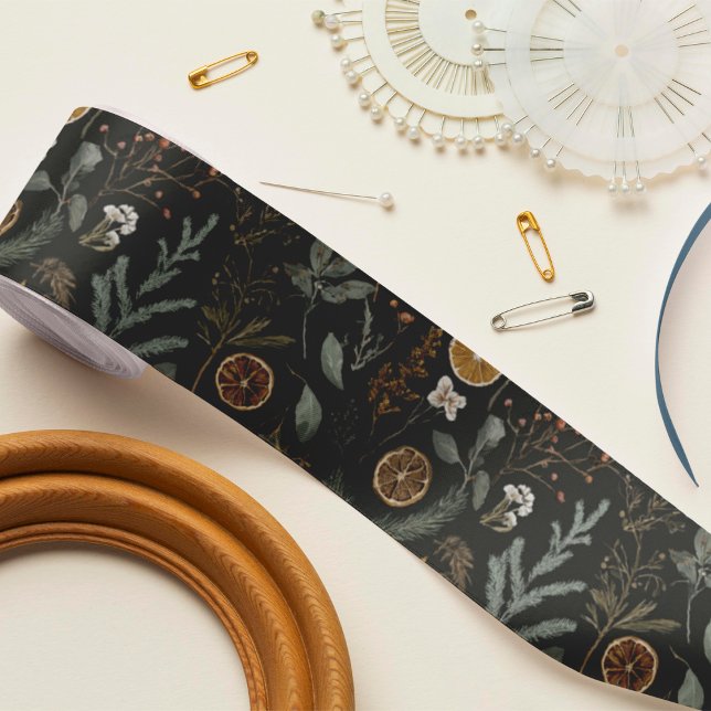 Moody Winter Botanical Christmas Satin Ribbon (Creator Uploaded)
