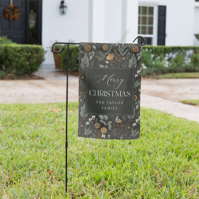 Moody Winter Botanical Merry Christmas Garden Flag (Creator Uploaded)