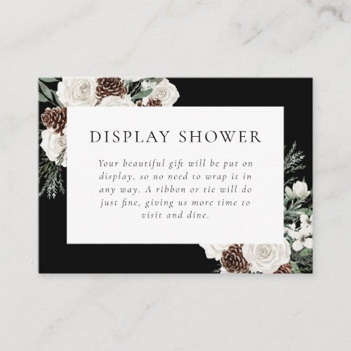 Moody Winter Greenery Bridal Shower  Enclosure Card