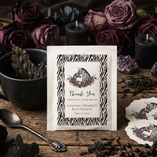 Moody Zebra Baby Shower Favor Tea Bag Drink Mix