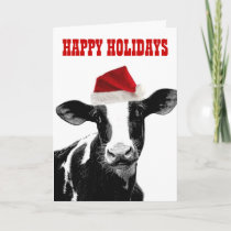 Mooey Christmas and Happy Moo Year Holiday Card