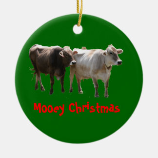 Mooey Christmas Ceramic Ornament