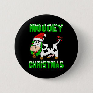 Mooey Christmas - Christmas Cow Button