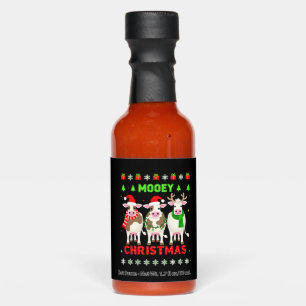Mooey Christmas Cow Christmas Ugly Sweater Pajama  Hot Sauces