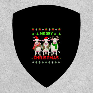 Mooey Christmas Cow Christmas Ugly Sweater Pajama  Patch
