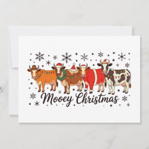 Mooey Christmas Cow Funny Moo Holiday Merry Xmas Card