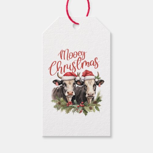 Mooey Christmas Cow Gift Tags