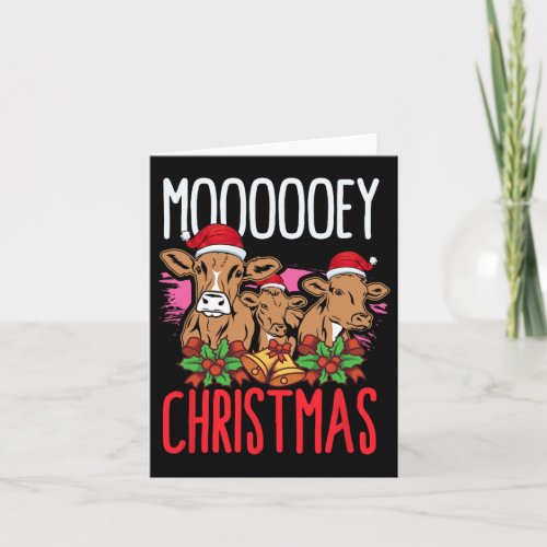 Mooey Christmas Cow Lovers Farming Heifers Merry X Card