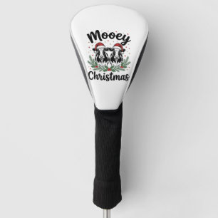 Mooey Christmas Cow Vintage Engraving Shirt Design Golf Head Cover