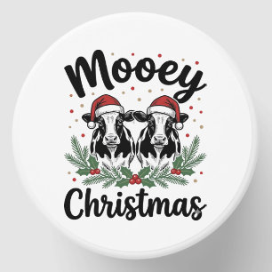 Mooey Christmas Cow Vintage Engraving Shirt Design Mini Candle Favors