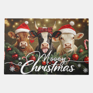 Mooey Christmas Doormat – Cute Holiday Welcome Mat
