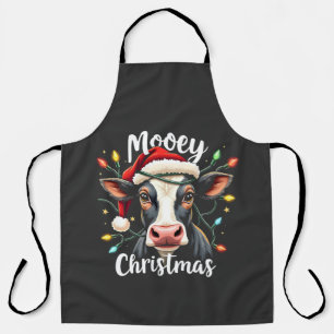 Mooey Christmas Funny Xmas Cow Cattle Lovers Apron