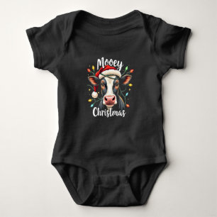 Mooey Christmas Funny Xmas Cow Cattle Lovers Baby Bodysuit