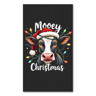 Mooey Christmas Funny Xmas Cow Cattle Lovers  Business Card Magnet