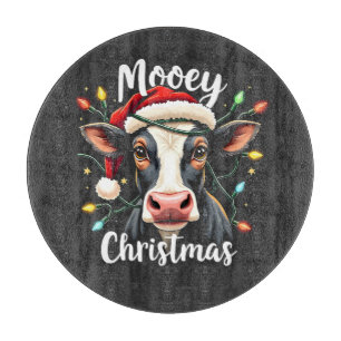 Mooey Christmas Funny Xmas Cow Cattle Lovers Cutting Board