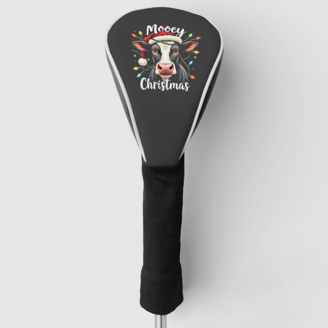 Mooey Christmas Funny Xmas Cow Cattle Lovers  Golf Head Cover (Front)