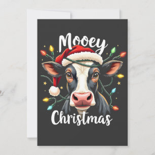 Mooey Christmas Funny Xmas Cow Cattle Lovers  Invitation